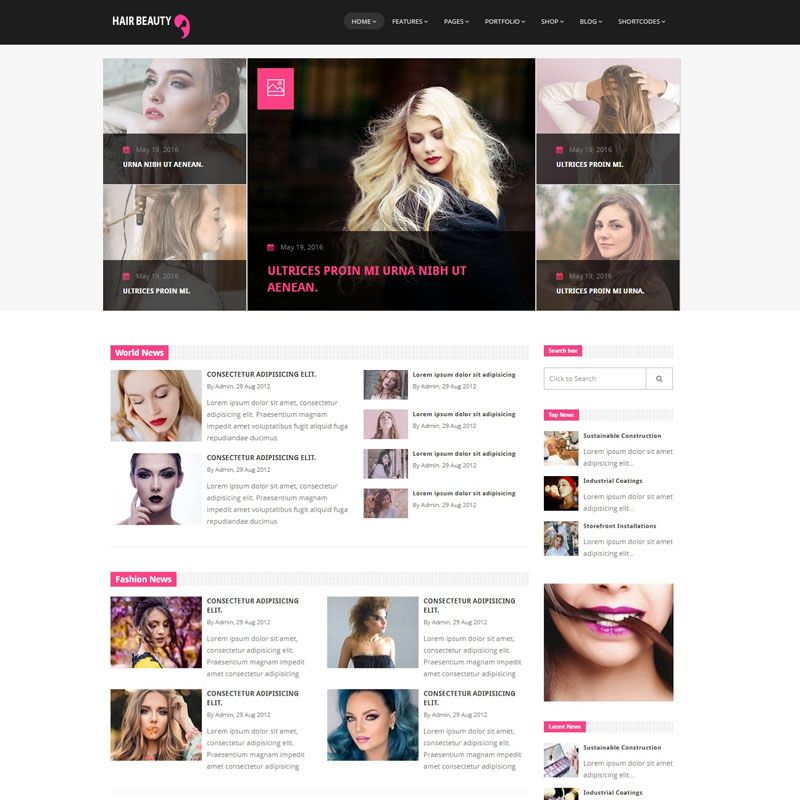 website design for a salon
