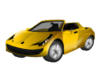 Beautiful yellow sport car illustration