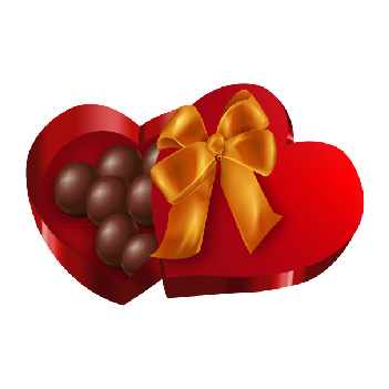 Illustration of a red box of chocolates