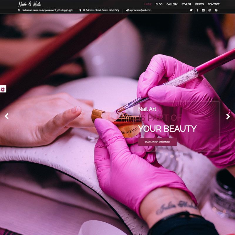 website design for a nail salon
