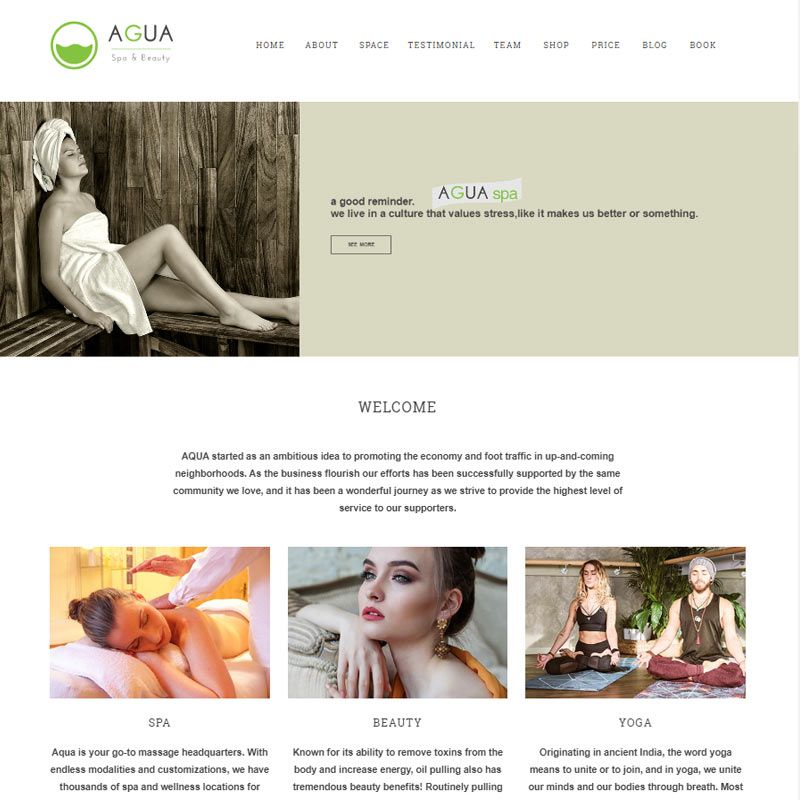 website design for a spa and beauty center