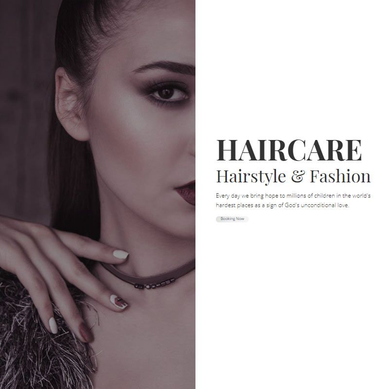 minimalist website design for a hair salon
