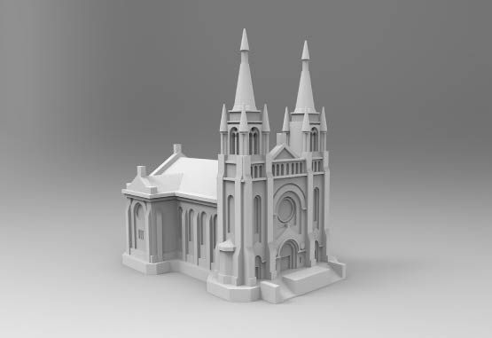 3d model of a church