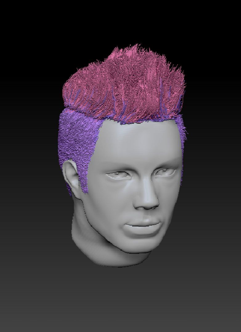 3d render of a male face with hair