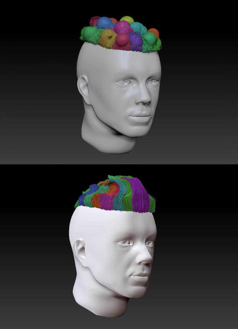3d render of a male face with hair