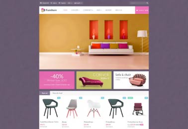 Screenshot of a furniture website