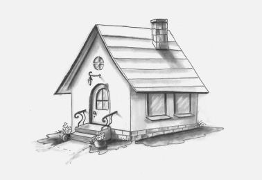 Hand drawn small Cottage